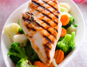 grilled chicken with steamed veggies