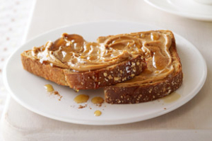 wholegrain toast with peanut butter